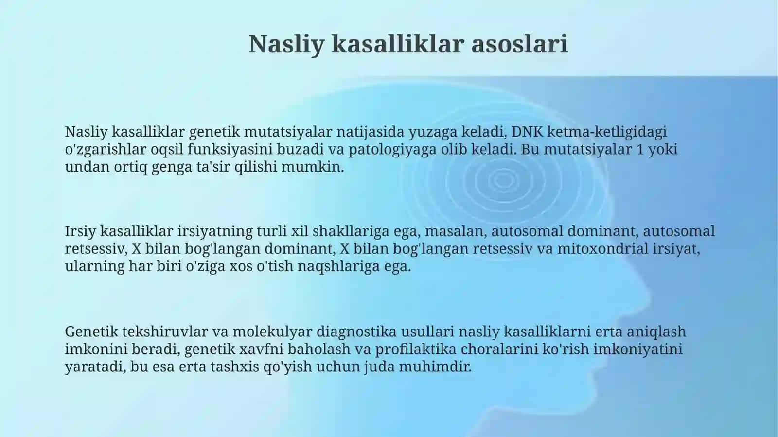 Nasliy kasalliklar asoslari 3