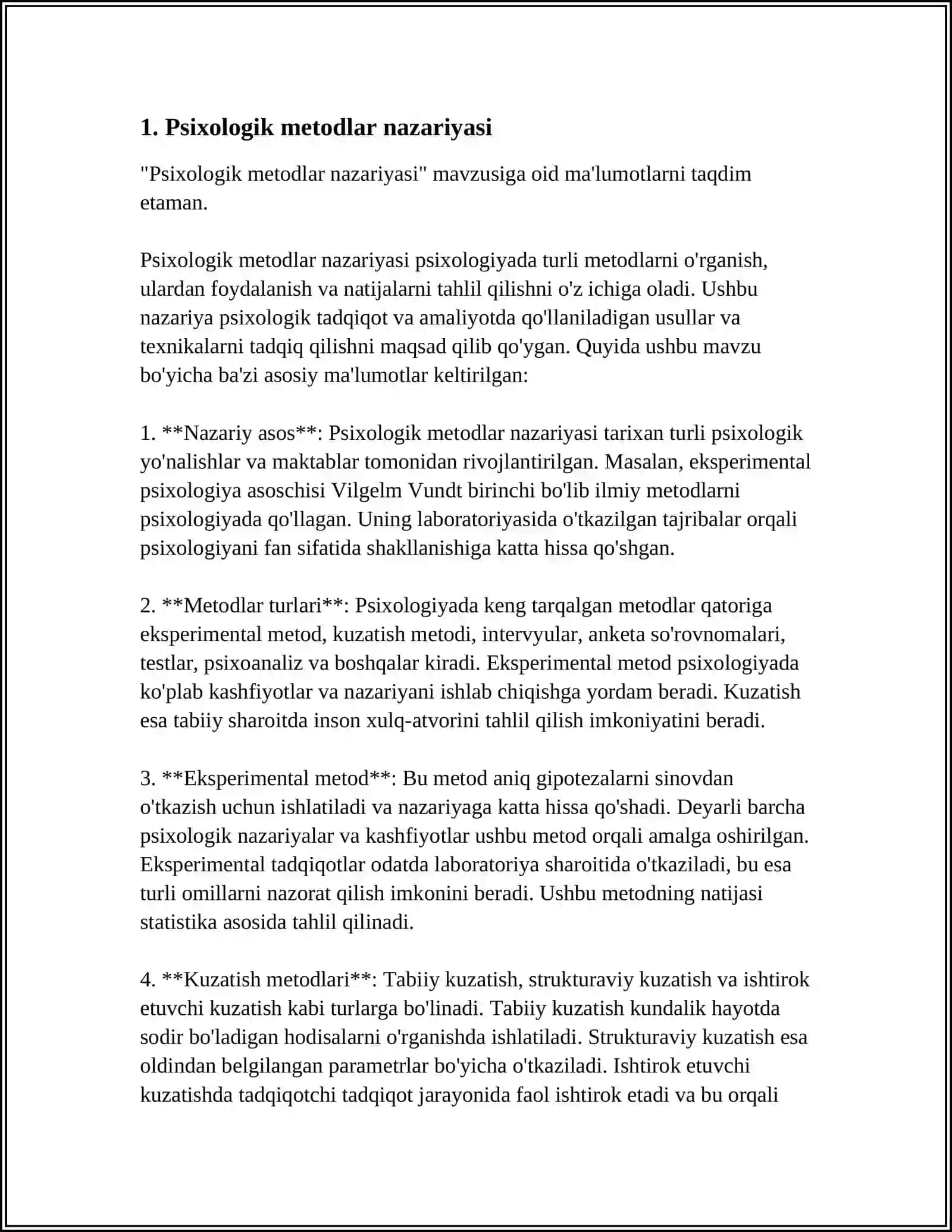 PSIXOLOGIK METODLARNING ASOSIY MOHIYATI 3