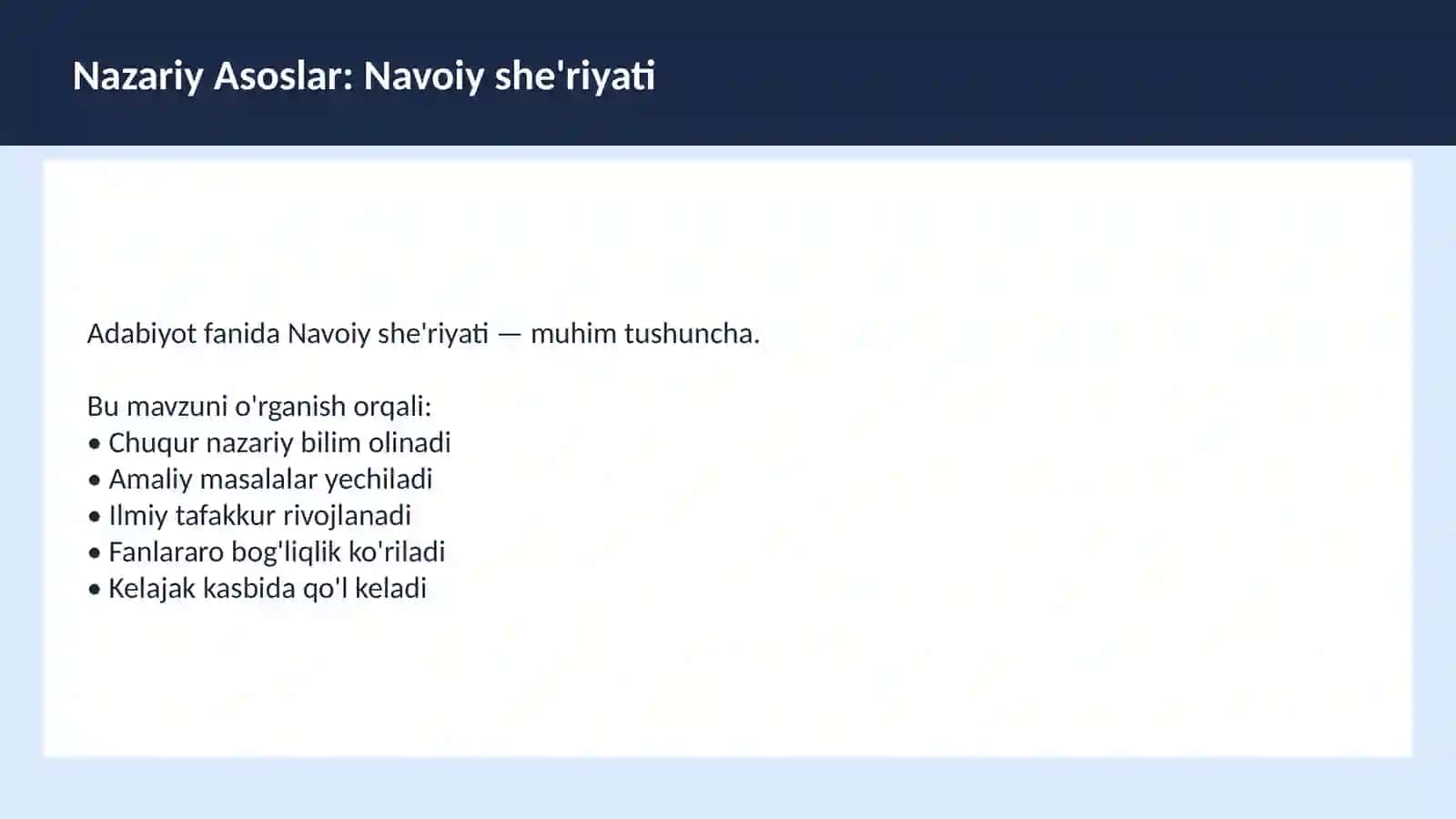 Alisher Navoiy dars ishlanma 3