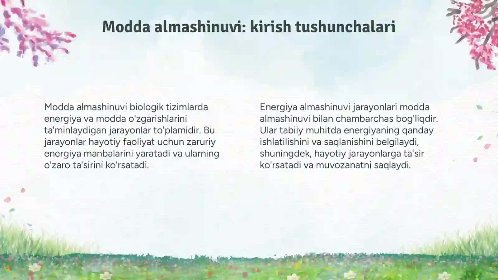 Modda va energiya almashinuvi jarayonlari 3