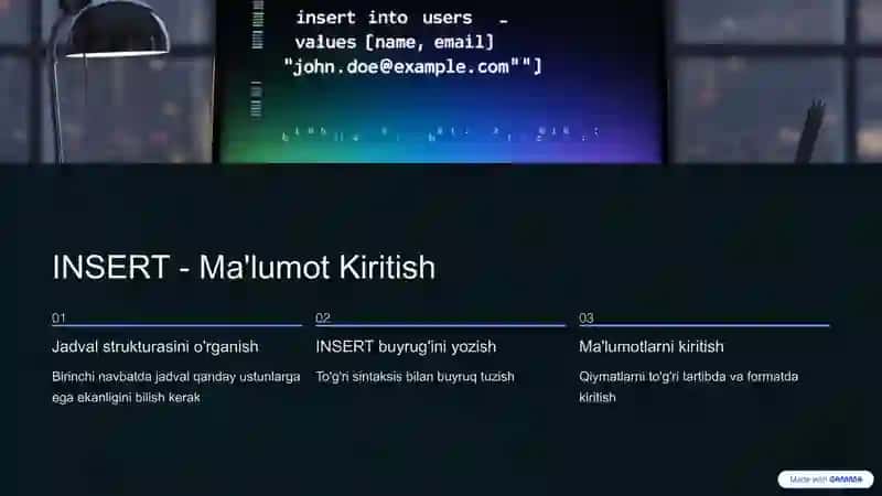 Ma'lumotlar Bilan Ishlashning Asoslari 3