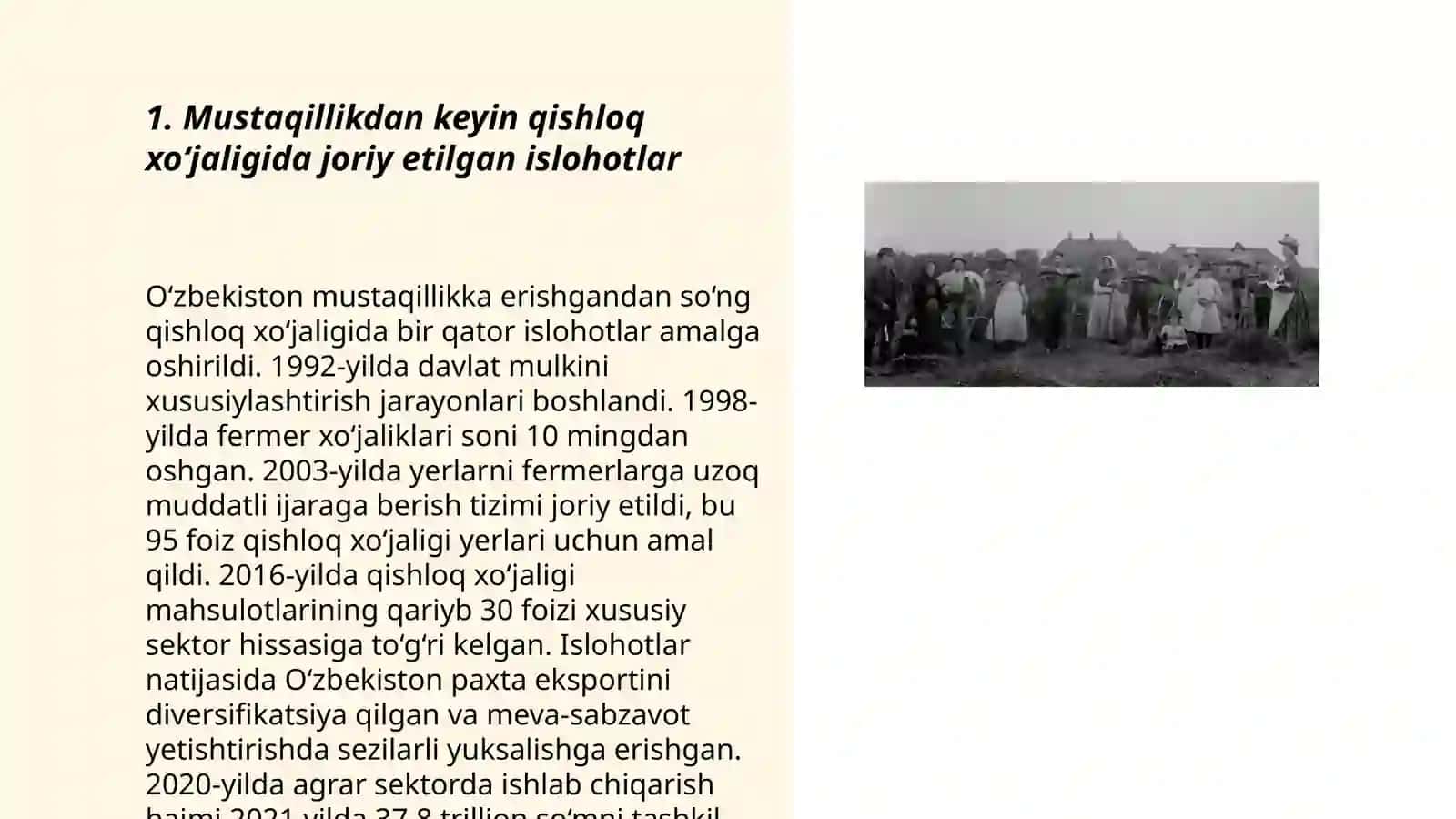 Qishloq xòjaligi va sanoat sohasidagi òzgarishlar 3