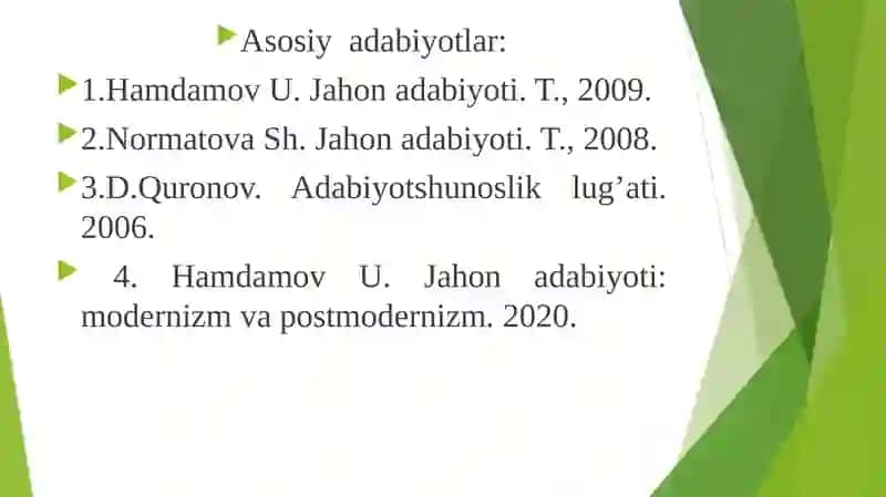 Jahon modernizm adabiyoti 3