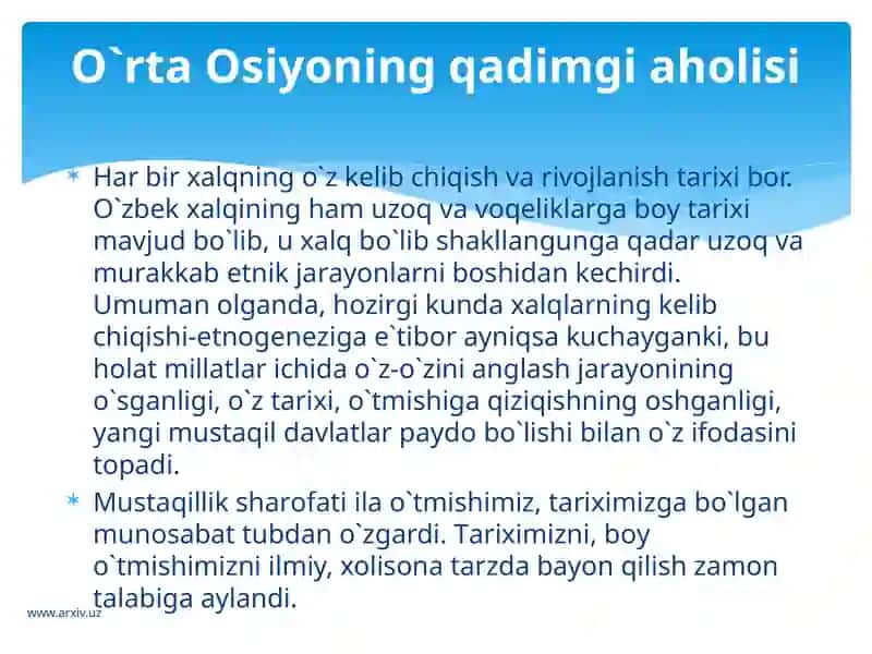 O'zbek Xalqining Etnik Shakllanishi 3