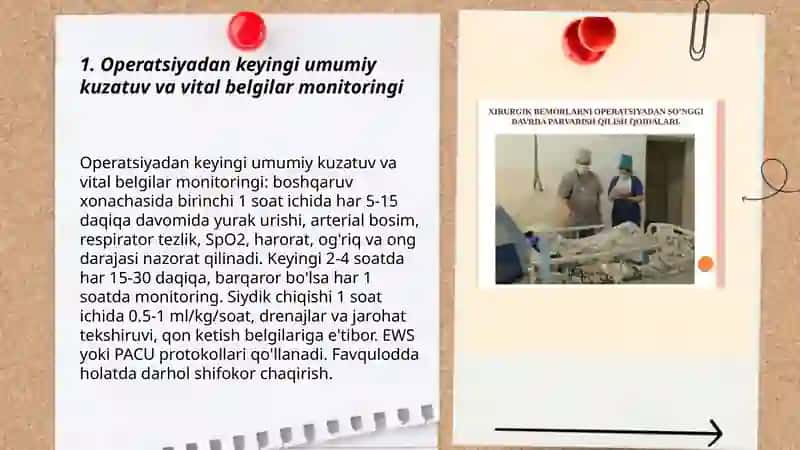 Operatsiyadan keyingi umumiy kuzatuv va vital belgilar monitoringi 3