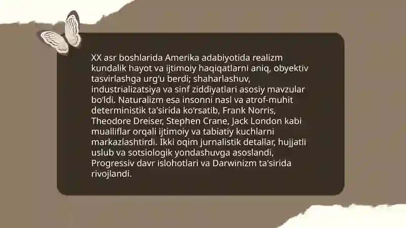 XX asr boshlarida Amerika adabiyoti 3