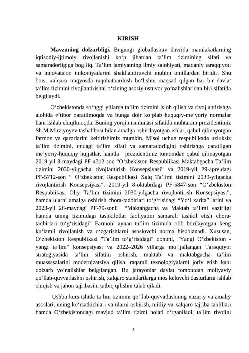 Ta’lim rivojlanishini qo‘llab-quvvatlash va uning ko‘rsatkichlarini oshirish 3