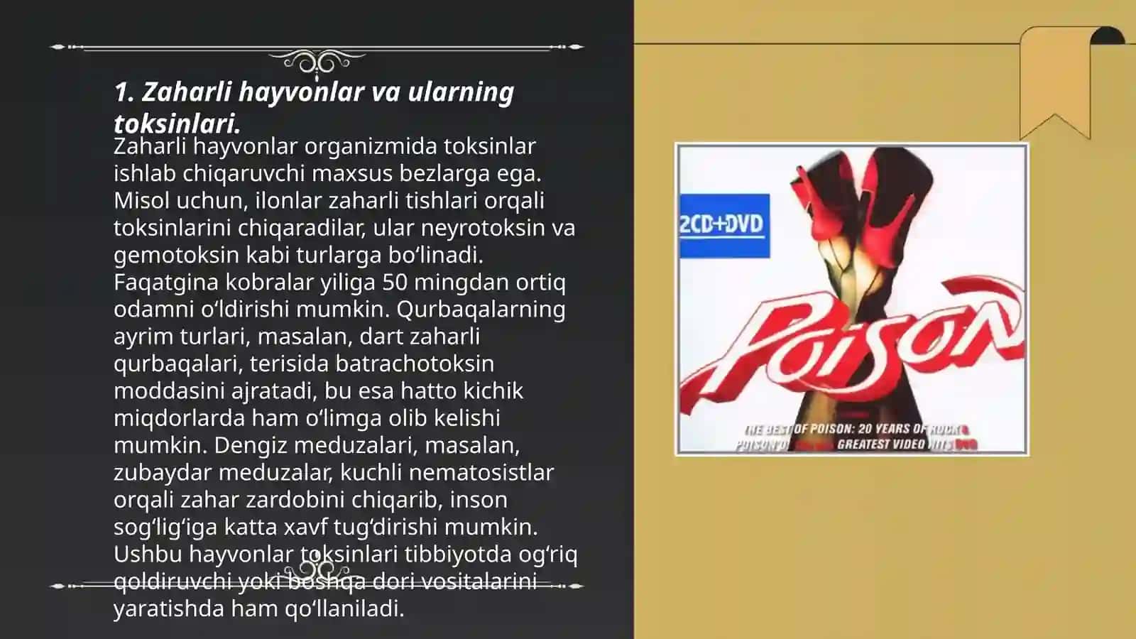 Zaharli hayvonlar zaxarining tibbiyotdagi ahamiyati 3