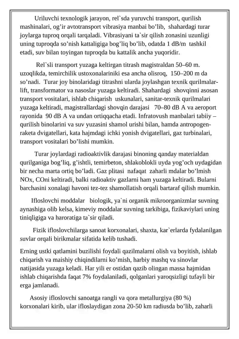 Texnosfera havosi tarkibidagi ishlab chiqarish changlari va zaharli moddalarning inson organizmiga salbiy ta’siri 3