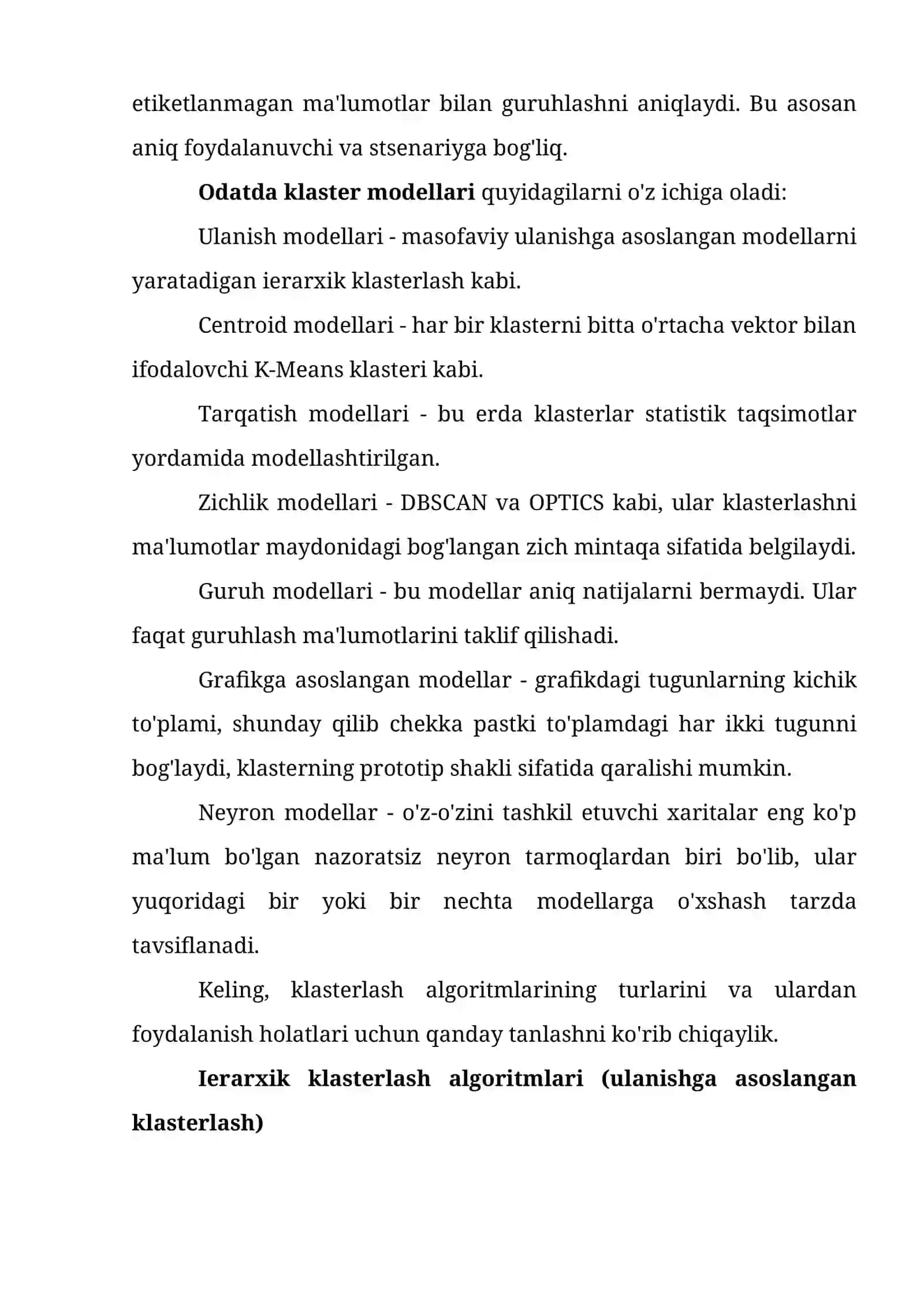 Klasterlash algoritmlari va uni amalda qoʼllanilishi 3
