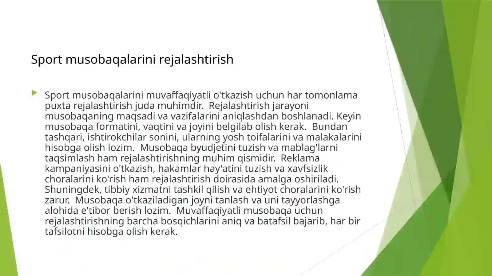 Musobaqani tashkil qilish va o‘tkazish asoslari 3