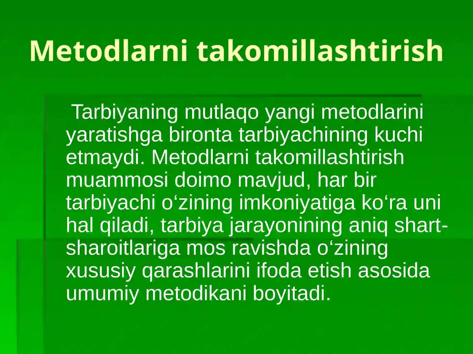 MILLIY TARBIYANI AMALGA OSHIRISHI FAOLIYA METODIKASI 3