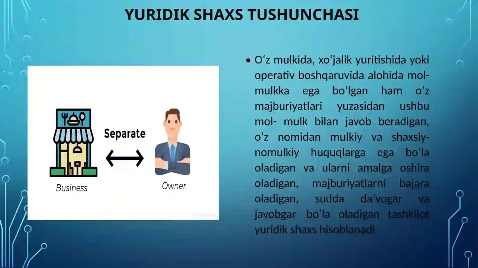 Yuridik shaxslar - fuqarolik huquqining sulyektisifati 3