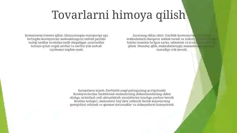 Yuklarni Konteynerlarda Tashish Ahamiyati 3
