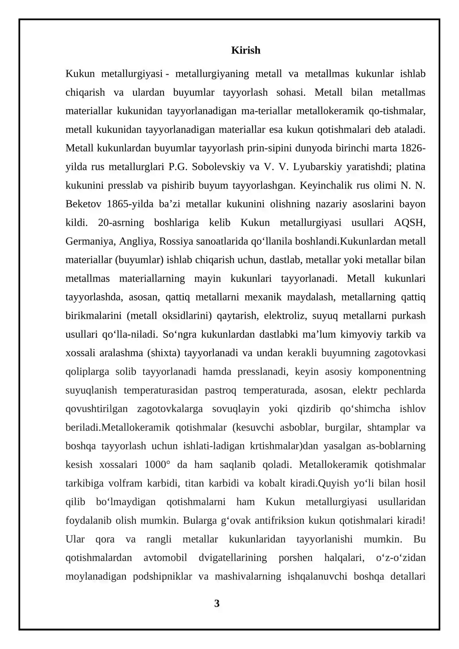 Belgilangan PdAP xususiyatlariga ega palladiy kukunlarini ishlab chiqarish texnologiyasini ishlab chiqish 3
