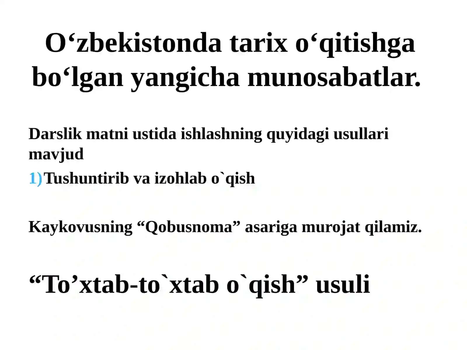Tarix darslari va unga bo‘lgan zamonaviy talablar (1-qism) 3