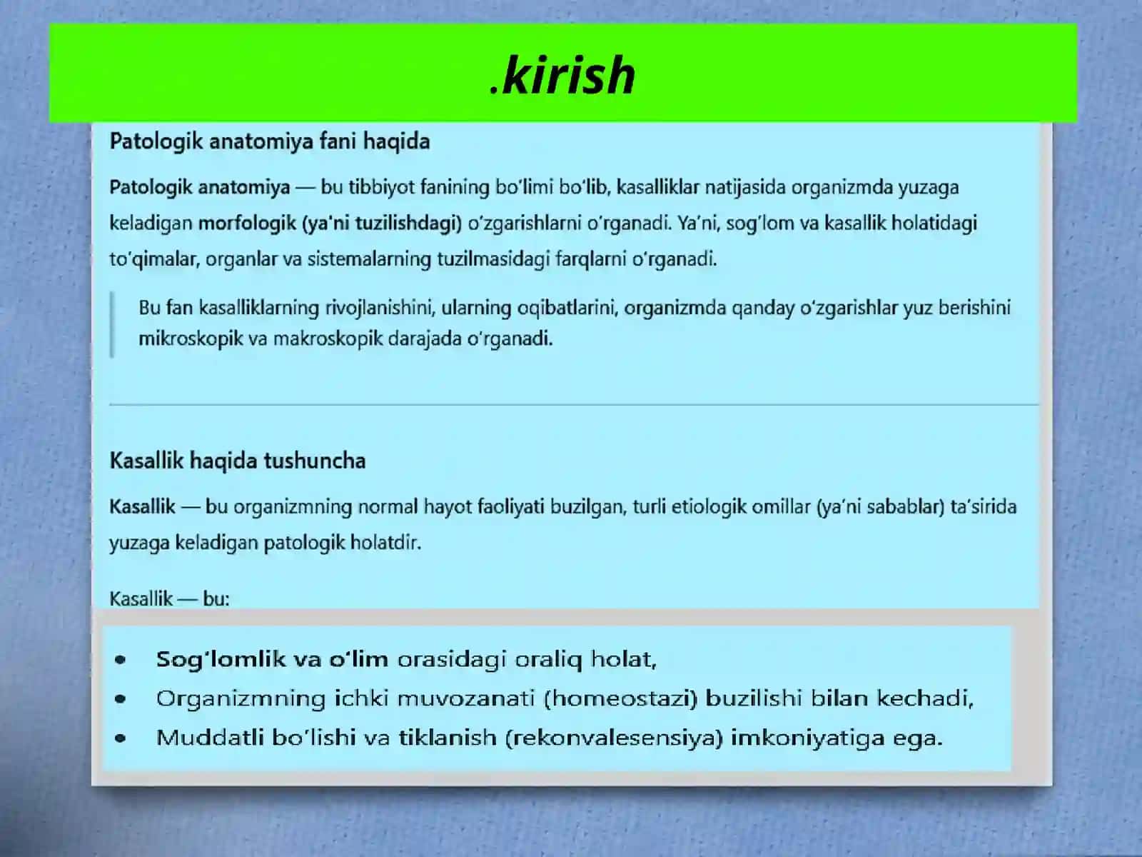 Kasallikhaqida Tushuncha 3