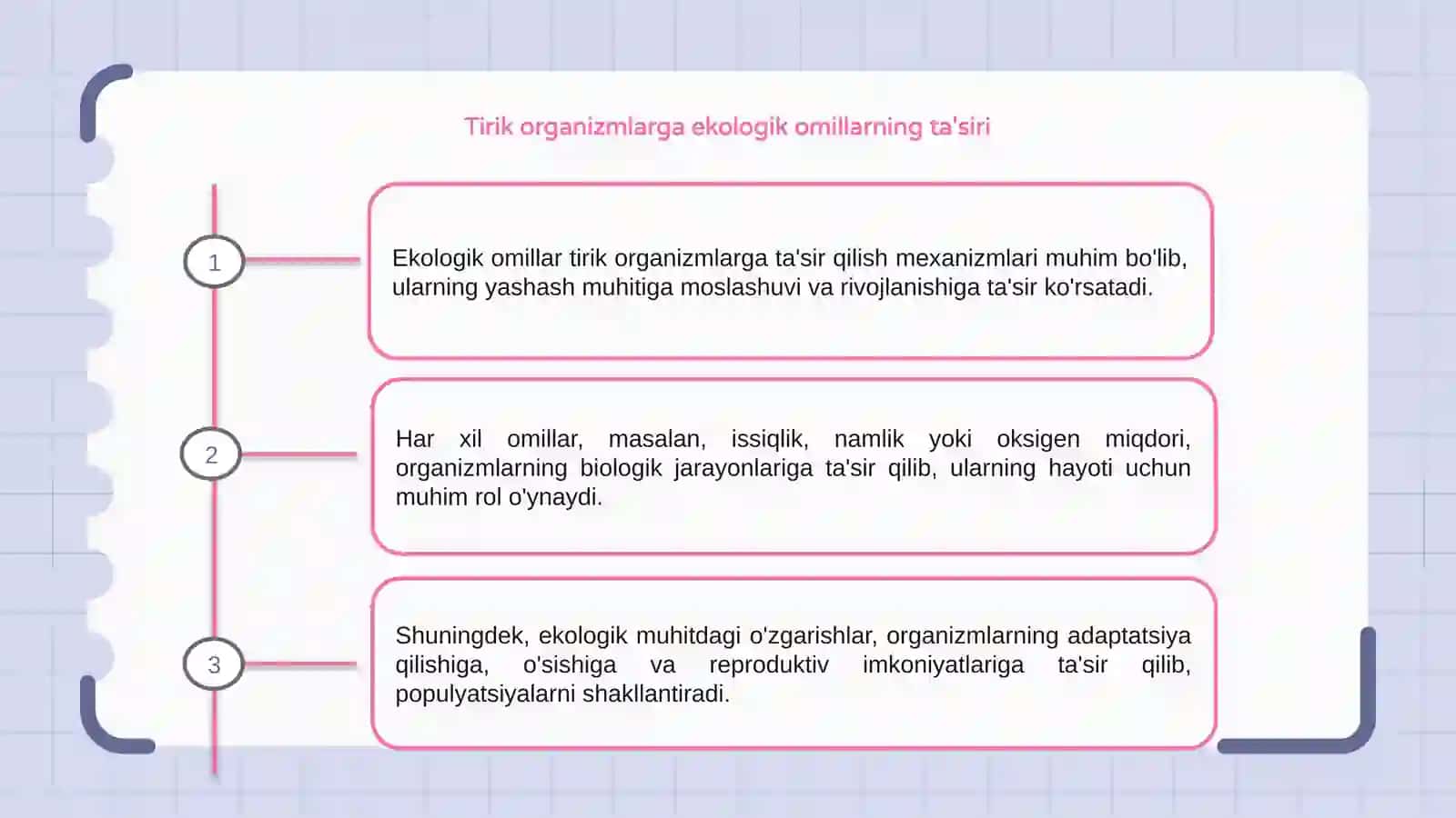 Turli ekologik omillarning tirik organizmlarga ta'sir etish mexanizmlari 3