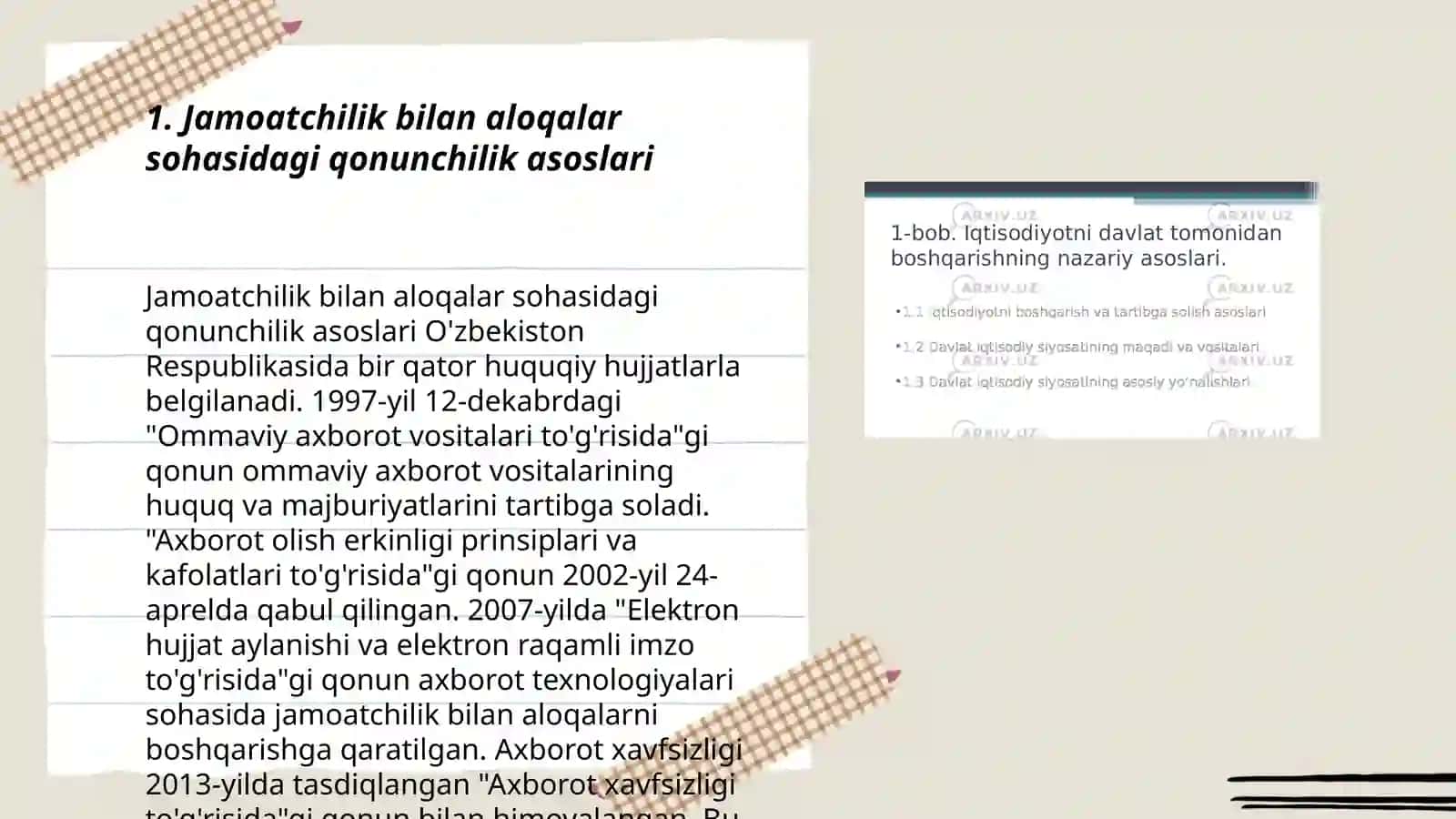 Jamoatchilik bilan aloqalar sohasidagi qonunchilik asoslari 3