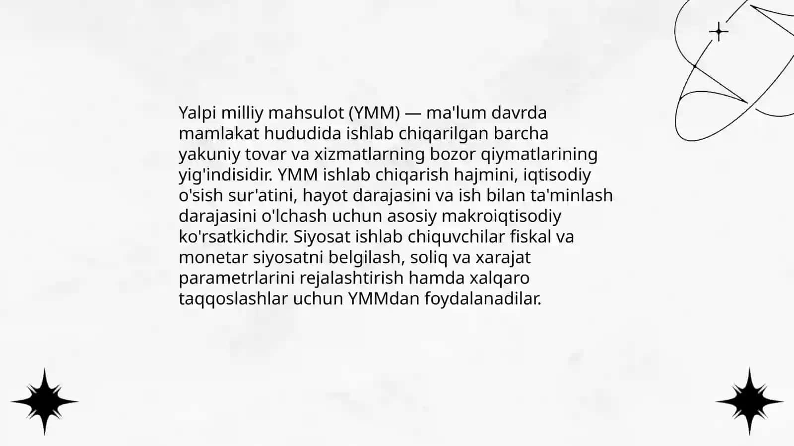 Milly iqtisodiyot va uning Makro iqtisodiyot olchamlari Yalpi milly maxsulat va uning harkat shaklari 3