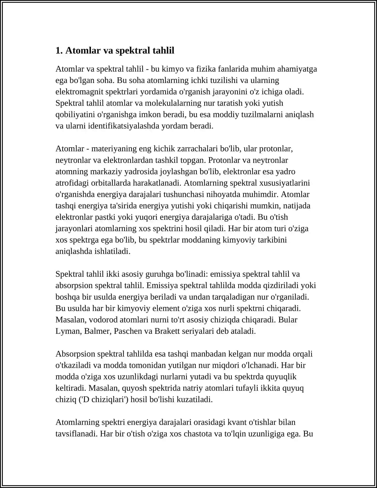ELEMENT ATOMLARINING SPEKTRLARI. MOZLI QONUNI 3