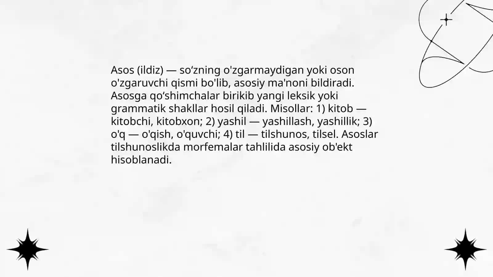 Asos va qo'shimchalar 3