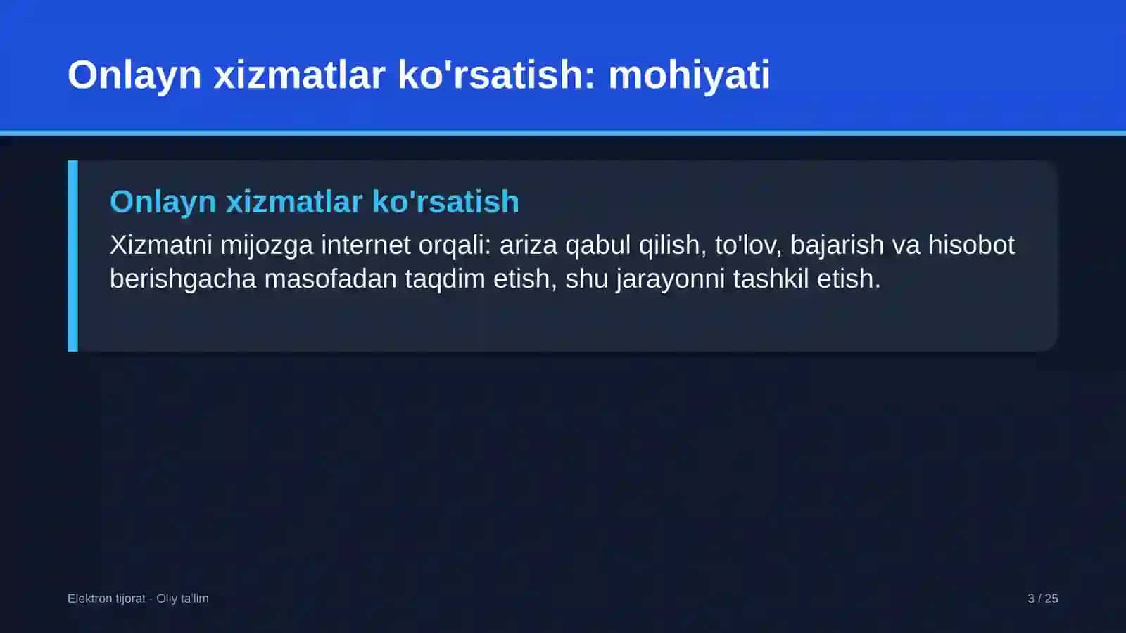 bojsiz savdo do'konlarida onlayn xizmatlar ko'rsatish 3920 3