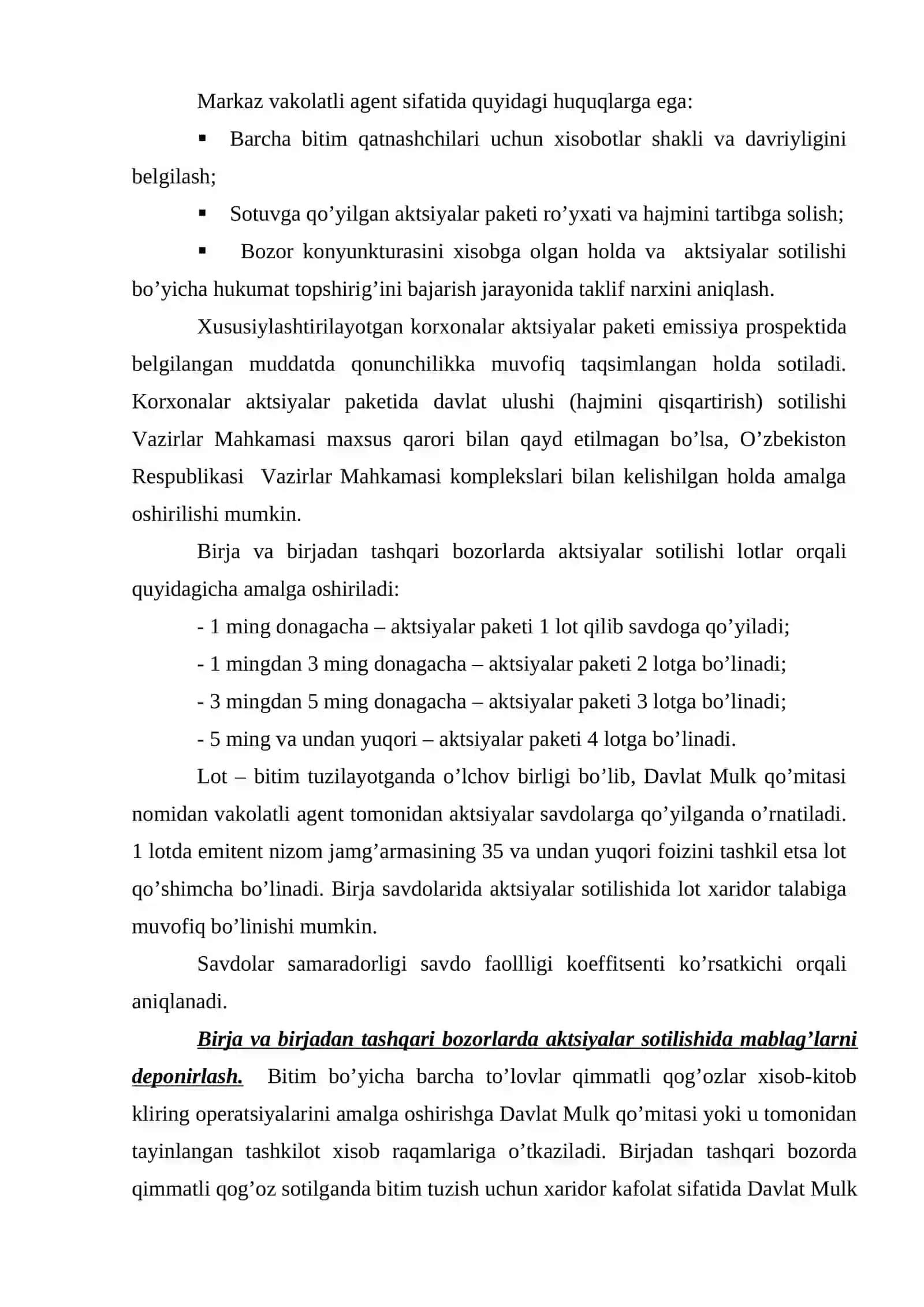 Kоrxоnalarni birja va birjadan tashqari bоzоrlar оrqali xususiylashtirish 3
