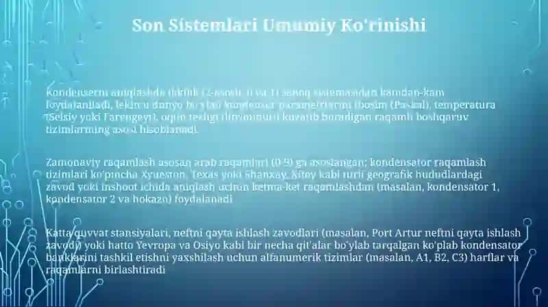 Kondensator Raqamlash Asoslari 3