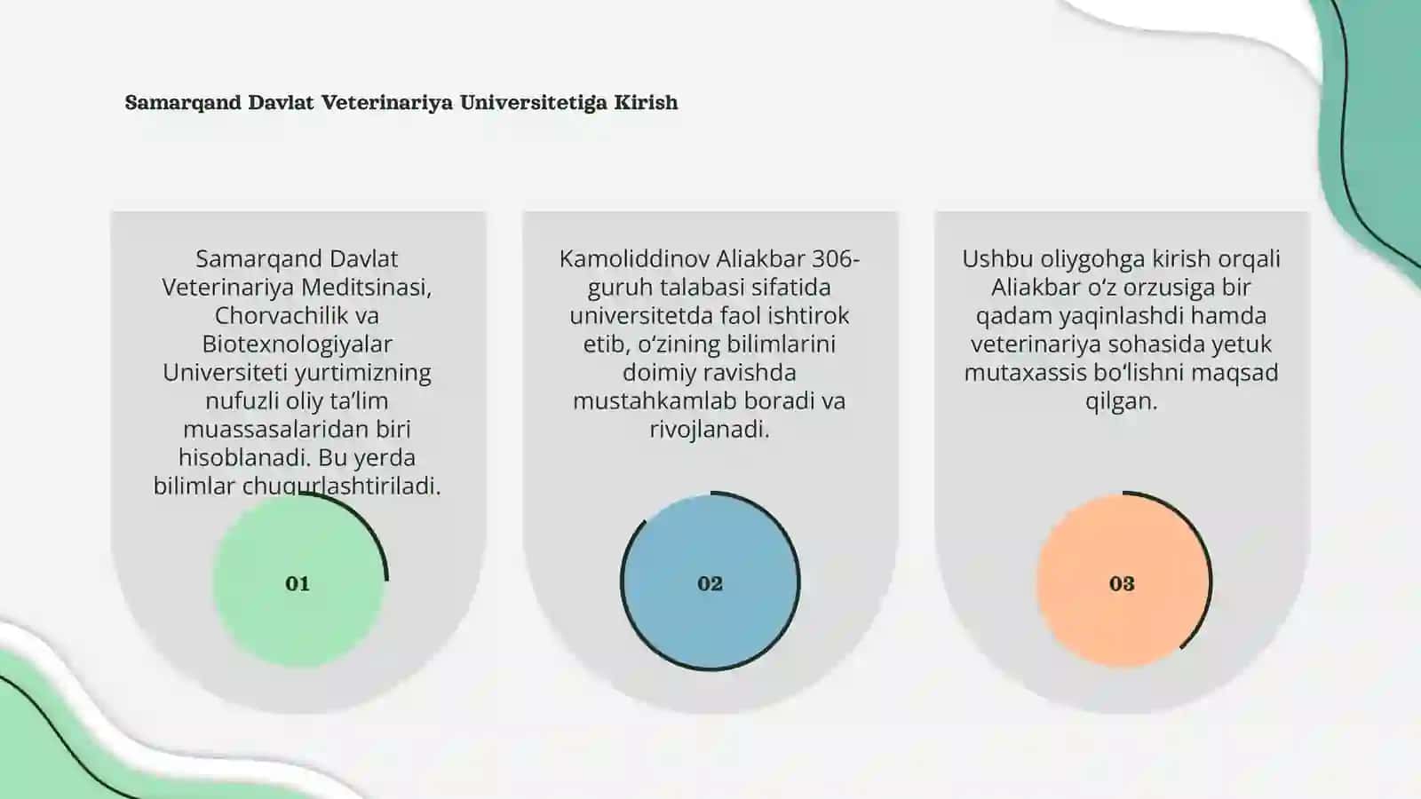 Samarqand Davlat Veterinariya Meditsinasi, Chorvachilik va Biotexnologiyalar Universiteti 3