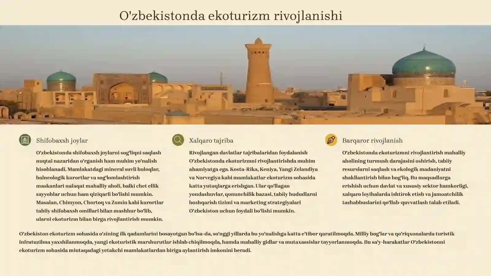 Ekoturizm nazaryasi va Chorminor mehmonxonasi 3