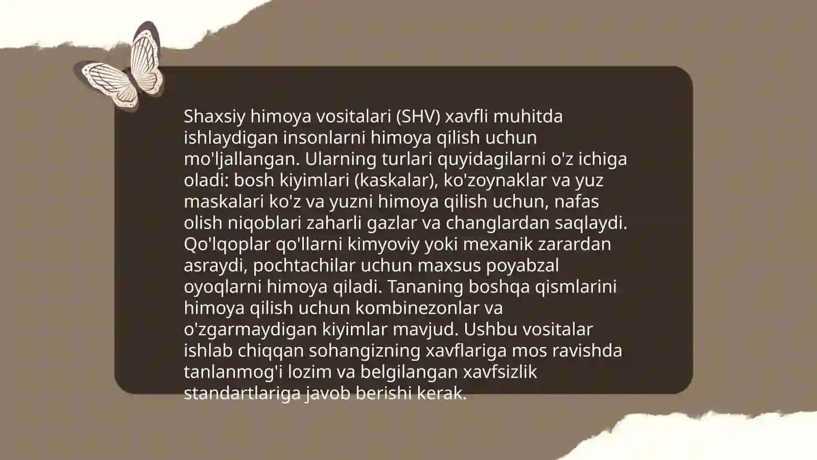 Shahsiy ximoya vositalari va maxsus himoya vositalari 3