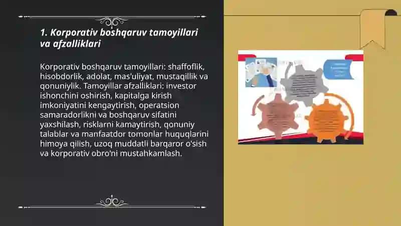 Korporativ boshqaruv tamoyillari va afzalliklari 3