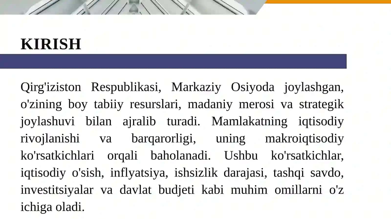 Qirg’iziston davlati makroiqtisodiy ko’rsatkichlari 3