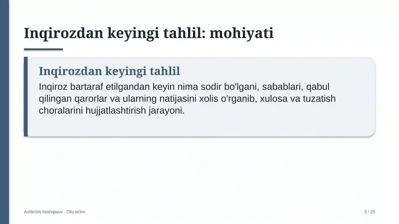 atrof muhitni muhofaza qilish organlarida inqirozdan keyingi tahlilni o'tkazish 2430 3