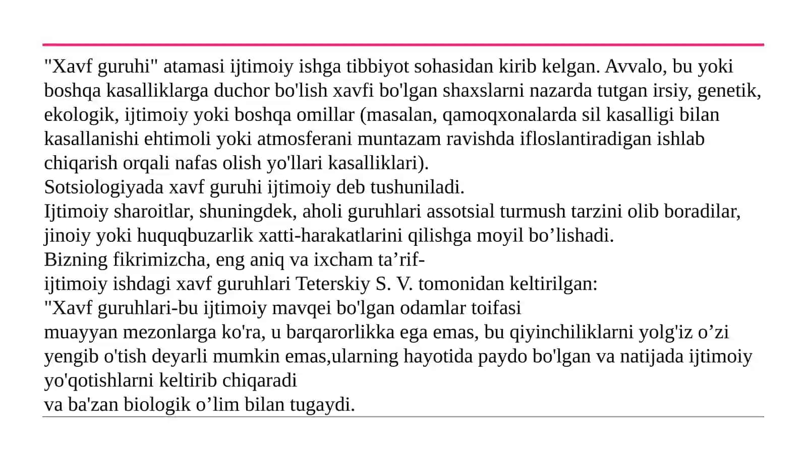 Yuqori xavf ostida bo’lgan odamlar va guruhlar bilan ijtimoiy ish olib borish 3