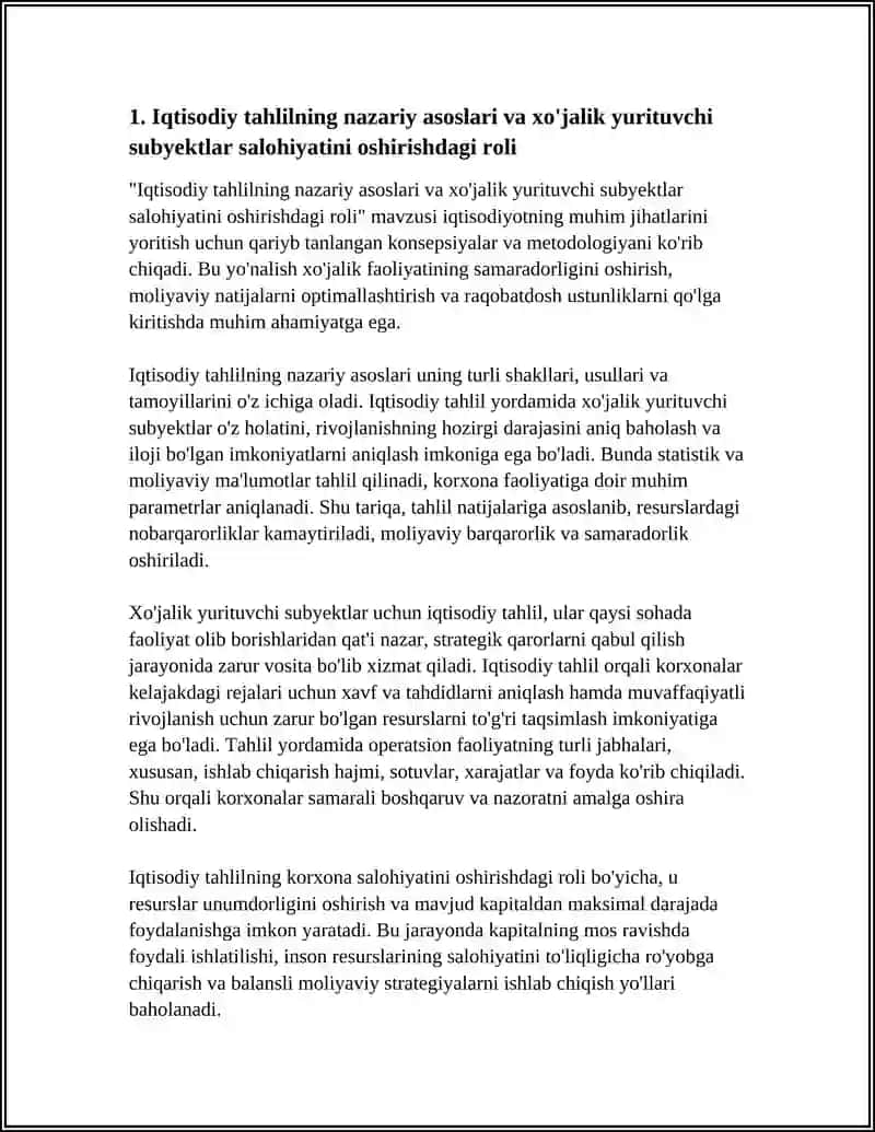 Iqtisodiy tahlilning nazariy asoslari va xo'jalik yurituvchi subyektlar salohiyatini oshirishdagi roli 3