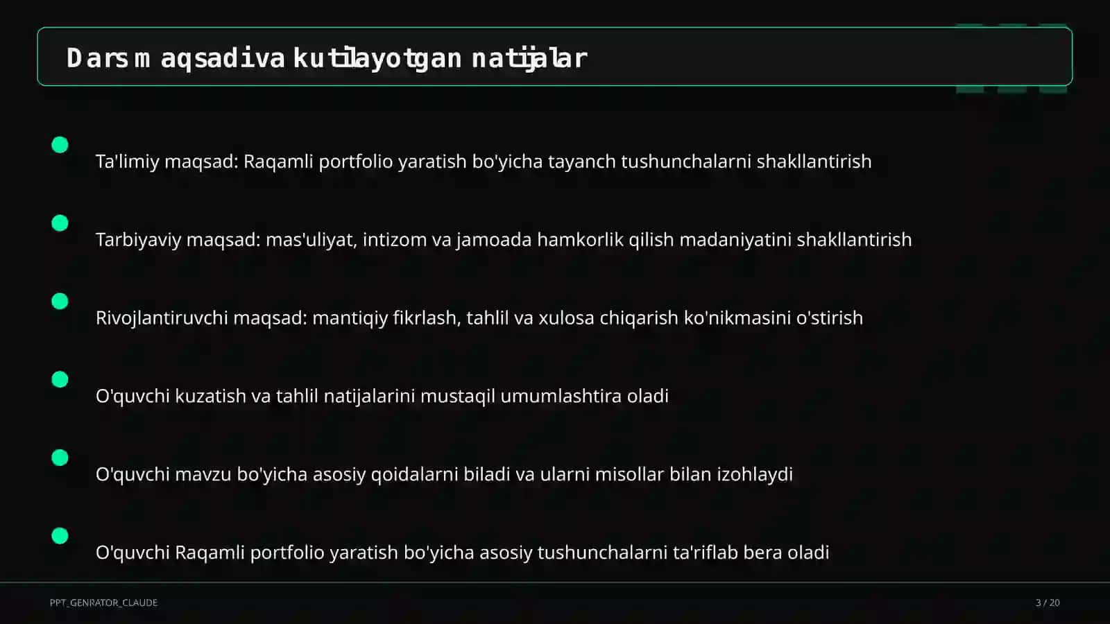 Raqamli portfolio yaratish 3