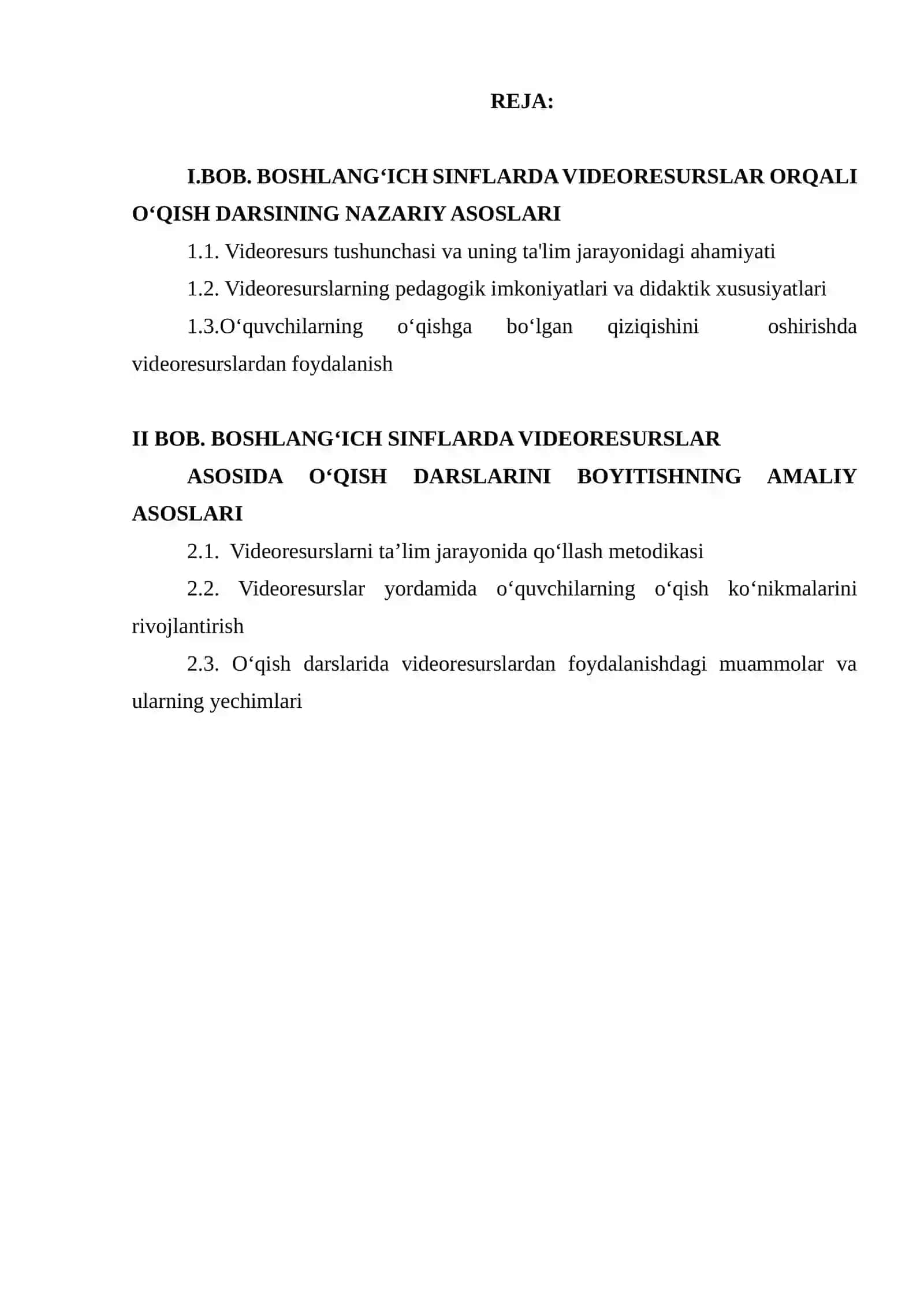 BOSHLANG‘ICH SINFLARDA VIDEORESURSLAR ASOSIDA O‘QISH DARSLARINI BOYITISH 3