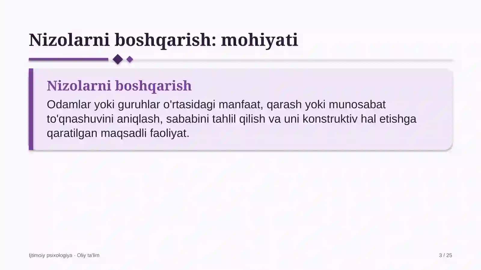 bandlikka ko'maklashish markazlarida nizolarni boshqarish 6391 3