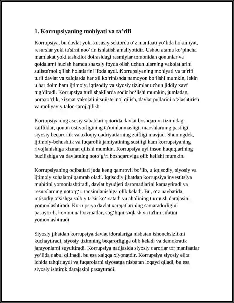 Korrupsiyaning Mohiyati va Uning Oqibatlari 3