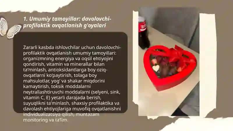 Zararli kasbda ishlovchilar uchun davolovchi profilaktik ovqatlanish tartibi 3