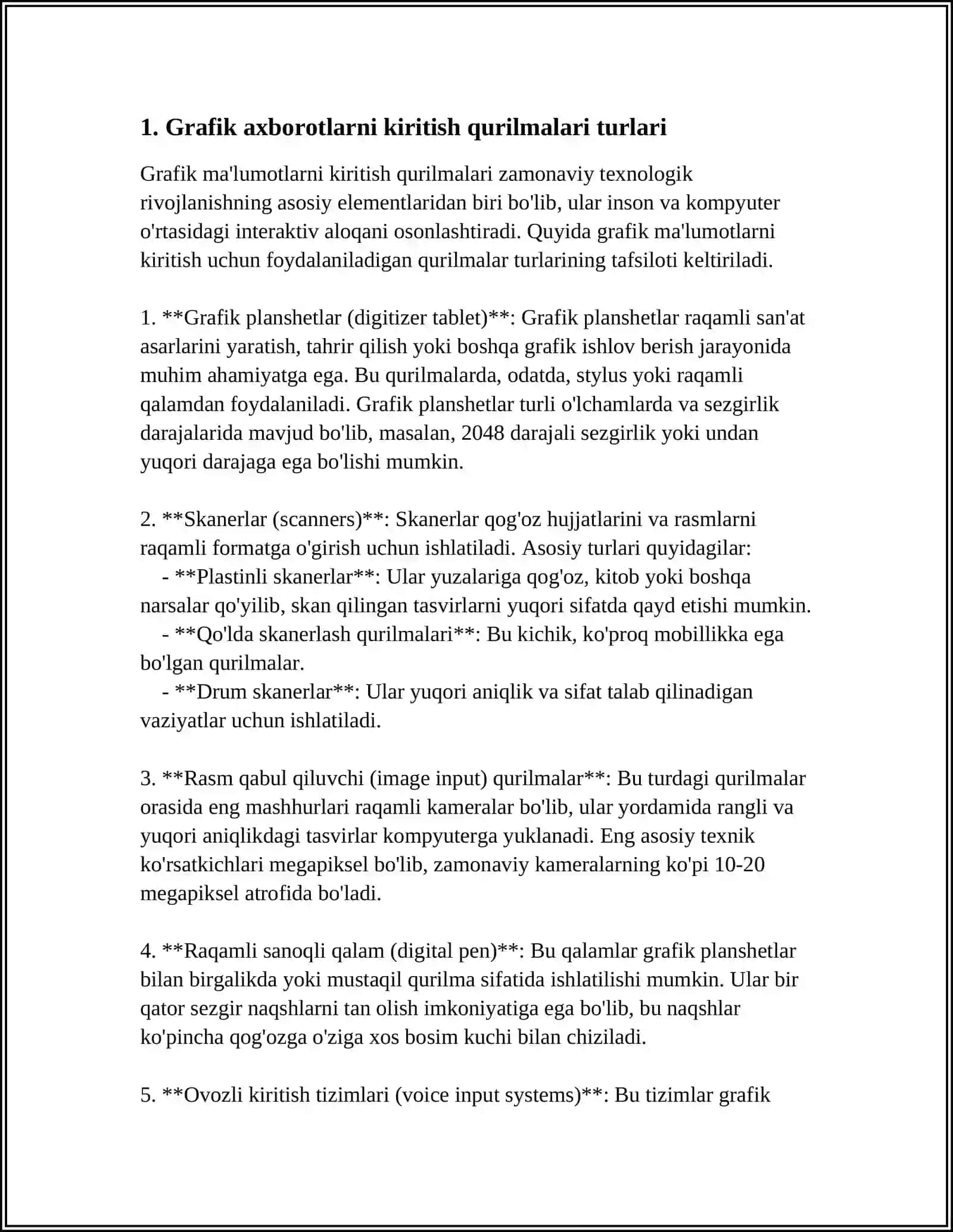 GRAFIK AXBOROTLARNI KIRITISHNING MAXSUS VOSITALARIDAN FOYDALANISH 3