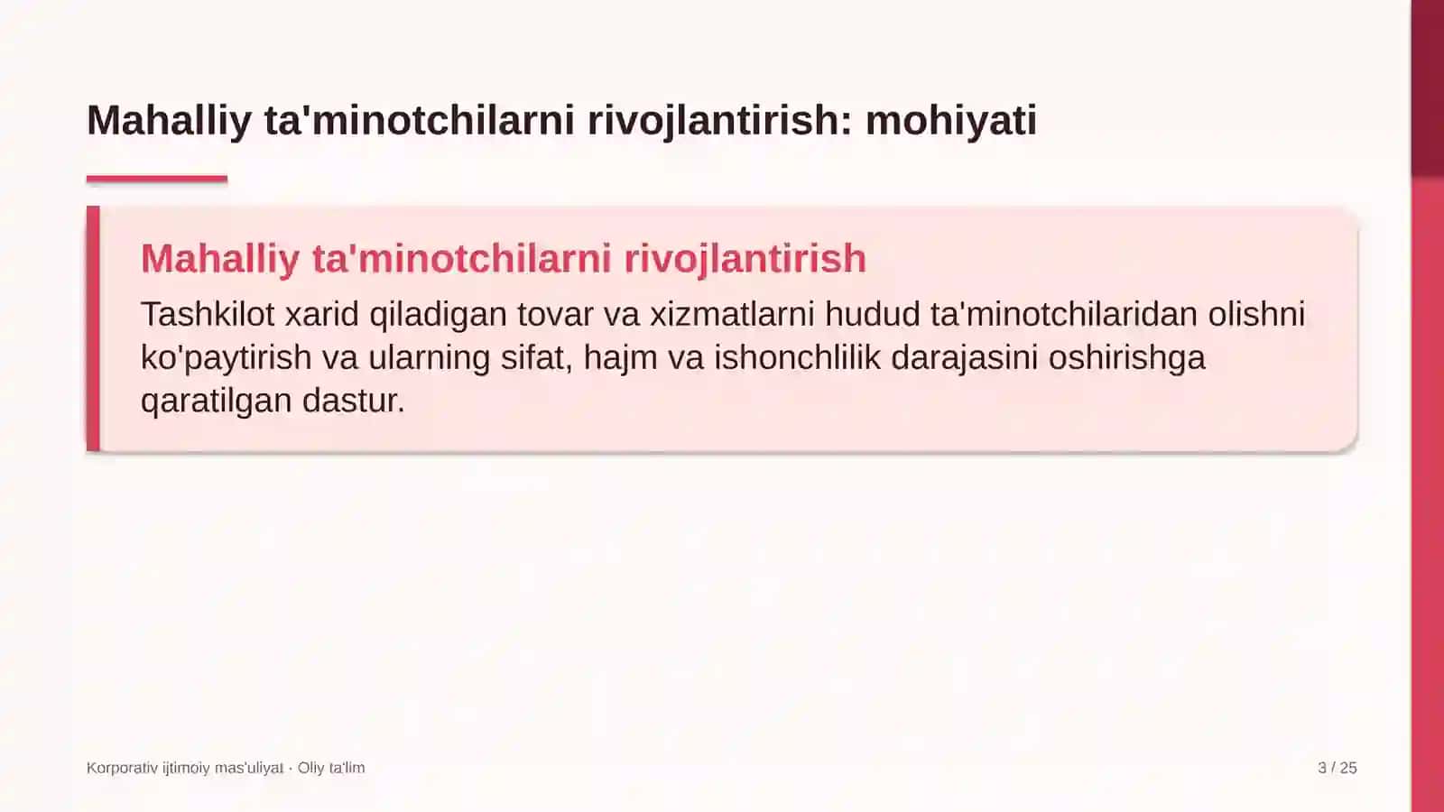 Madaniy-tarixiy turizmda mahalliy ta'minotchilarni rivojlantirish dasturi 3