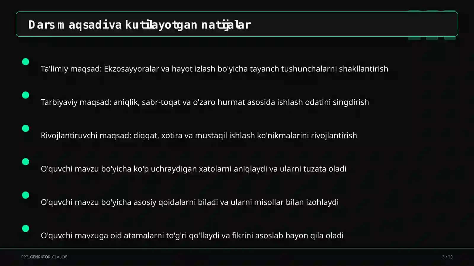 Ekzosayyoralar va hayot izlash (11-sinf) 3