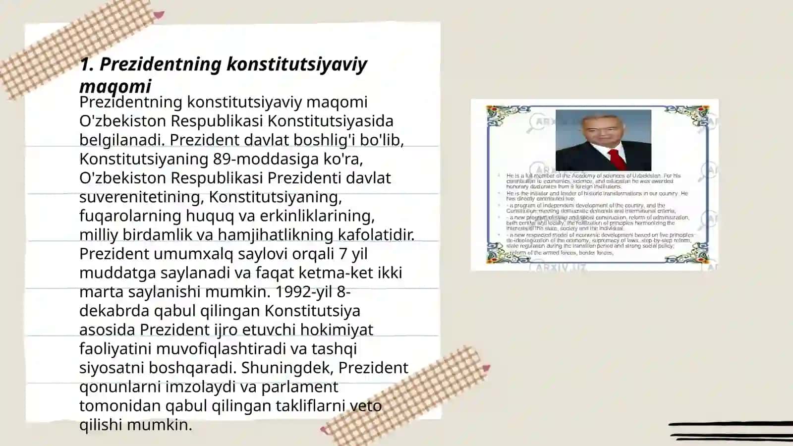 Prezidentning konstitutsiyaviy maqomi 3