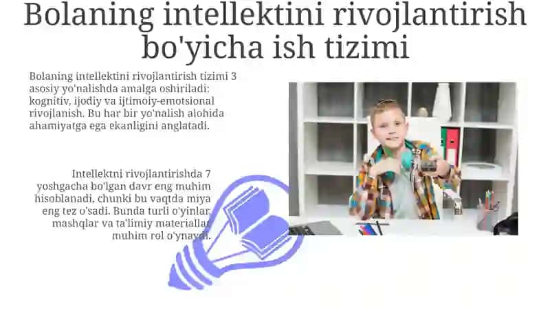 Bolaning intellektini rivojlantirish bo'yicha ish tizimi 3