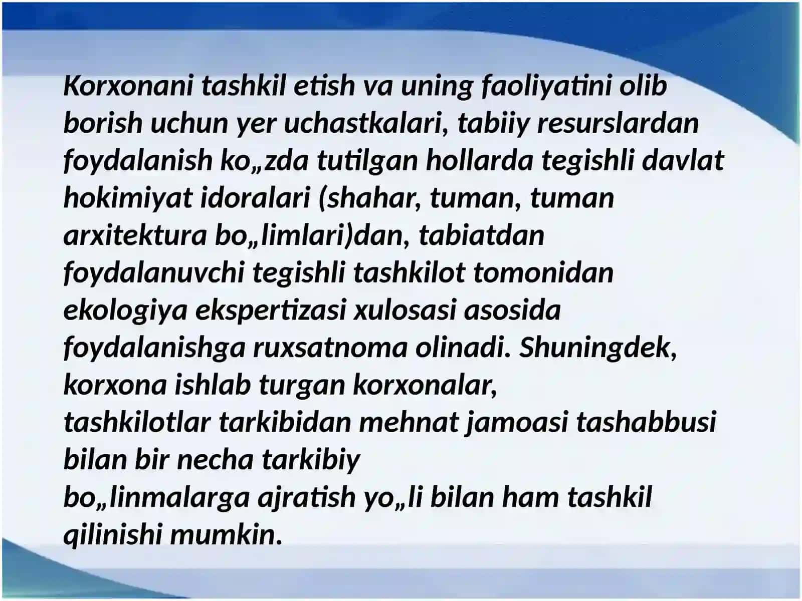 YIRIK KORXONA VA KORPORATSIYALARNI TASHKIL ETISHNING ASOSIY YO‘NALISHLARI 3
