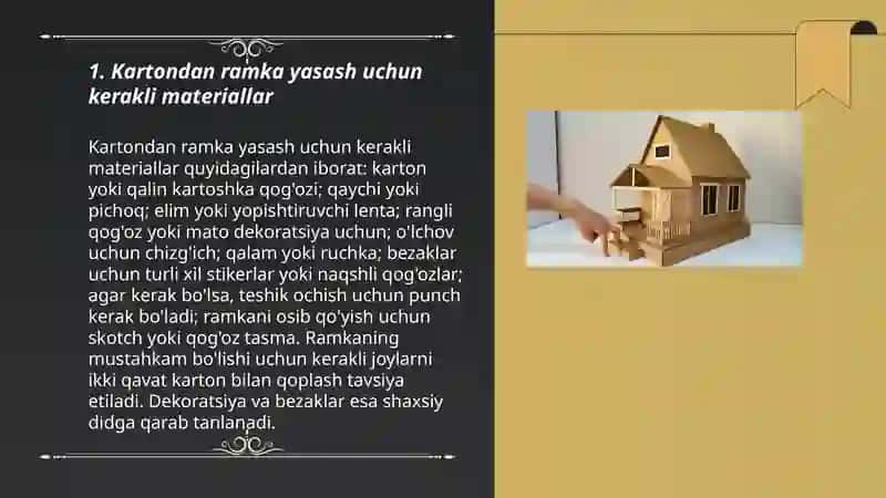 Kartondan rasm uchun ramka yasash 3