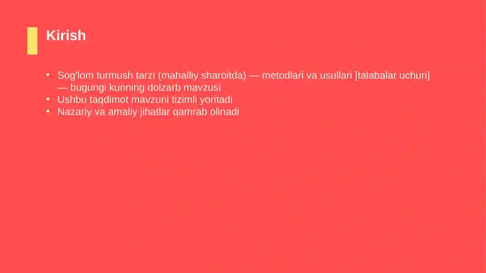 Sog'lom turmush tarzi (mahalliy sharoitda) — metodlari va usullari [talabalar uchun] 3